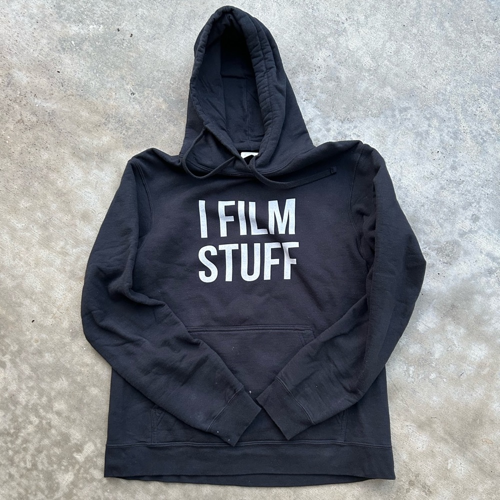 Photographer costume - I FILM STUFF Black Hoodie Sweatshirt Medium easy costume